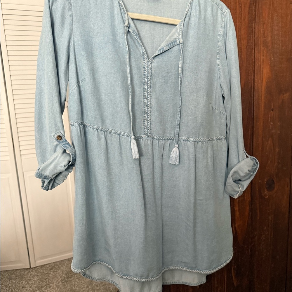 J. Jill Soft Blue Denim Top